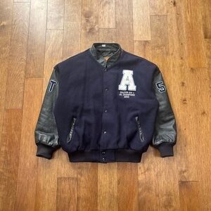 Men’s Vintage 2002 leather varsity football jacket